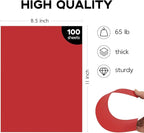100 Sheets Red Cardstock 8.5 x 11 65lb Printer Paper, Goefun Red Card Stock Paper for Christmas, Invitations, Cards Making and Craft