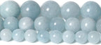 60pcs 6mm Natural Stone Beads Aquamarine Beads Crystal Gemstone for Jewelry Making, DIY Bracelet Necklace