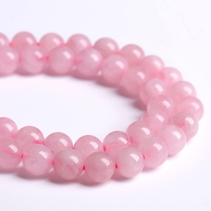 6MM 61PCS Natural Stone Brazilian Rose Quartz Crystal Beads for Jewelry Making DIY Bracelet