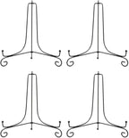 (4 Pack) Iron Display Stand, Black Iron Easel Plate Display Photo Holder Stand, Displays Picture Frames,Decorative Plates and Art 10 Inch