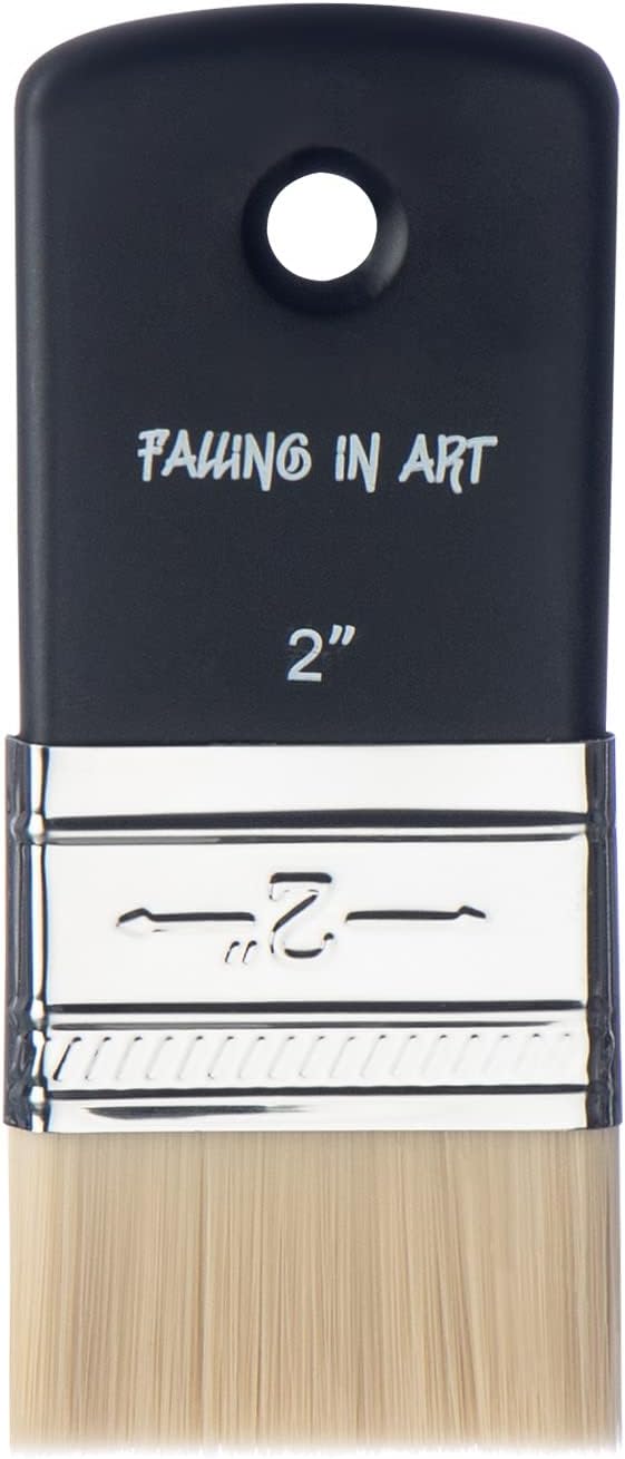 Falling in Art Flat Paddle Paint Brush, Scale Brush for Oil and Acrylic Paints,2 Inch