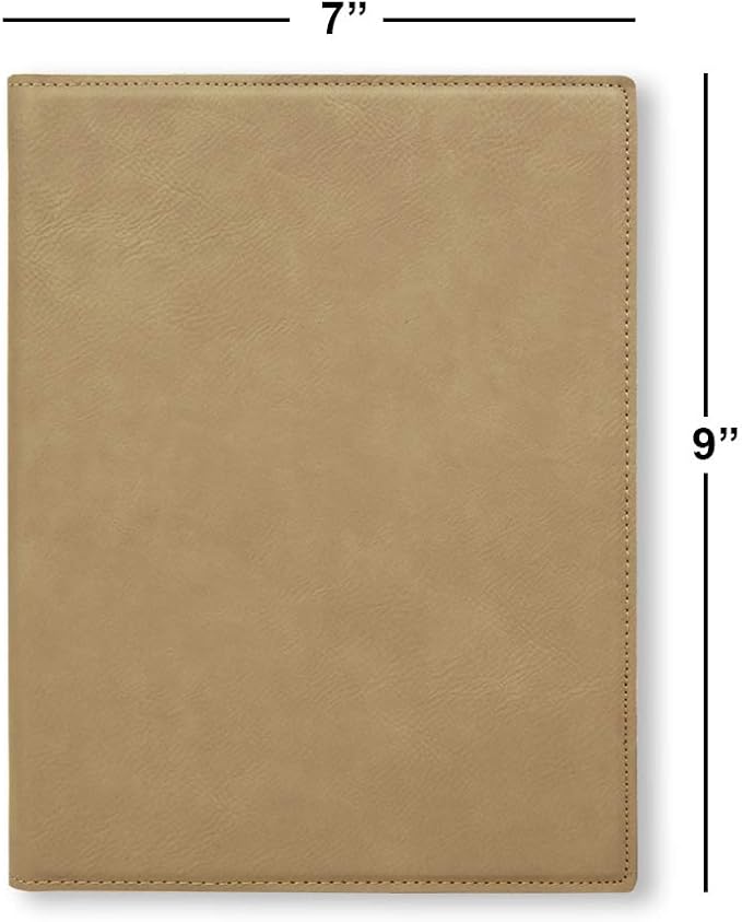 Small 7" X 9" Portfolio Notepad, Monarch Butterfly, Personalized Engraving Included (Light Brown)