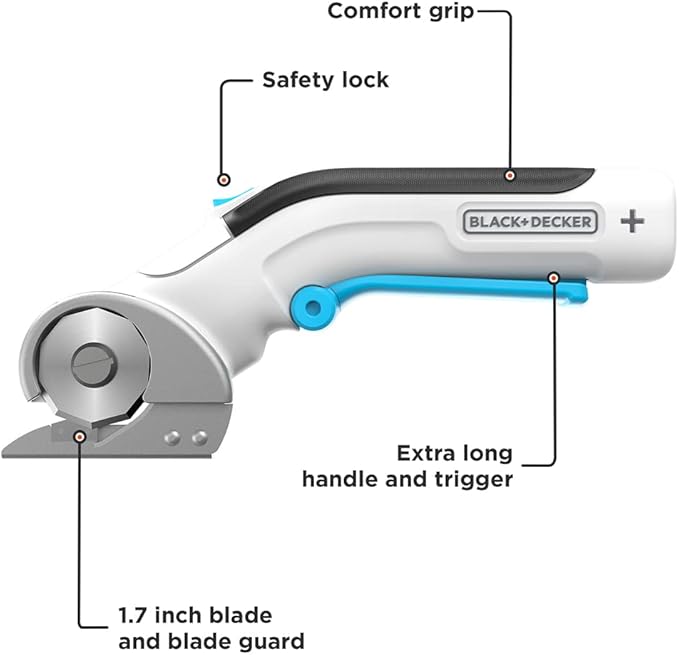 BLACK+DECKER 4V MAX Cordless Fabric & Craft Cutter Rotary Tool, USB Rechargeable (BCRC115FF)