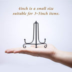 (2 pack) Iron Display Stand, Black Iron Easel Plate Display Photo Holder Stand, Displays Picture Frames, Decorative Plates,Tablets and Art 4 Inch