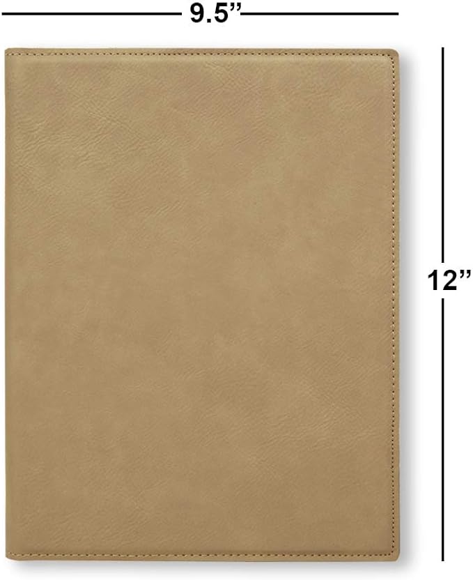 Large 9.5" X 12" Portfolio Notepad, Monarch Butterfly, Personalized Engraving Included (Light Brown)