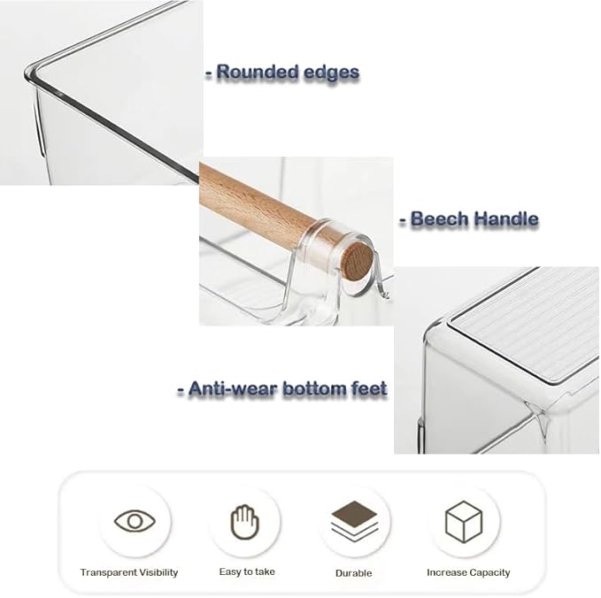 RS ONE Cosmetic storage box | Large-capacity cosmetic box holder, suitable for countertop dressing table and bathroom table storage (Transparent gray)