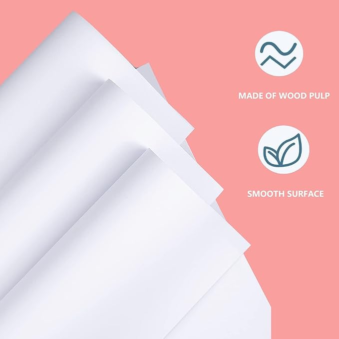 100 Sheets Arts Craft Paper for Drawing 12” x 17” White Construction Paper for Coloring, Creating, School Art Project Supplies, Standard Weight