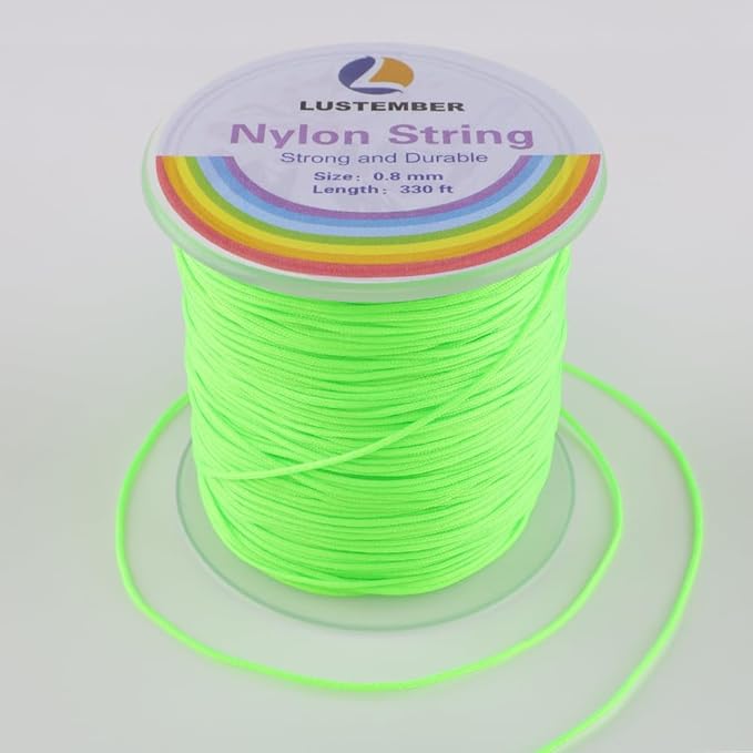 0.8mm Nylon String, Strong Bracelet String, Durable Nylon Cord for Jewelry Making, Bracelets, Beading, Necklaces, Rattail Braiding, Kumihimo, Wind Chimes, Blinds and Handicrafts