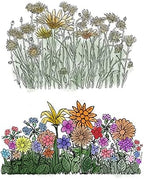 Flowers Leaves Background Clear Stamps for Card Making Paper Craft, Plants Sunflower Flower Branch Clear Silicone Reusable Seal Stamps for Holiday Card Making Decoration and DIY Scrapbooking