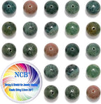 NCB 200PCS 8mm Indian Agate Round Loose Beads Natural Healing Energy Gemstone Beads with Healing Power for Bracelet Necklace Jewelry Making DIY Handmade Craft Supplies (Indian Agate, 8mm 200Beads)