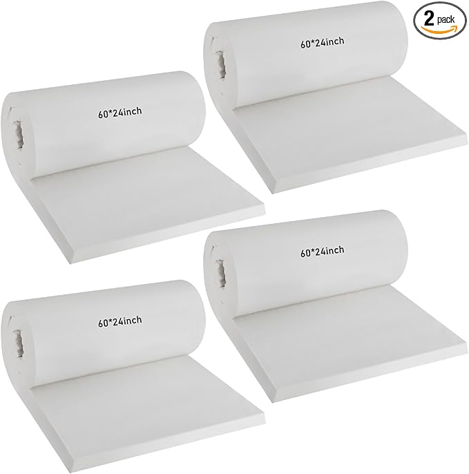 Amylove 2 Pcs Ceramic Fiber Insulation Blanket 60 x 24 x 1 Inch High Density Heat 2600f High Temperature Insulation for Stoves, Kilns, Forges, Fire Bricks, Boilers, Pizza Ovens