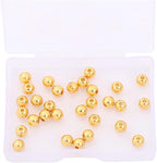 18K Gold Plated Round Spacer Beads 6mm 30pcs for Jewelry Making Findings Non Tarnish