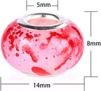 100 Pieces 14mm European Large Hole Spacer Beads Mix Color with Silver Brass Cores Assortments Charm Lampwork Beads Supplies for Necklace Bracelets Jewelry Making (Jelly Bottom Spray)