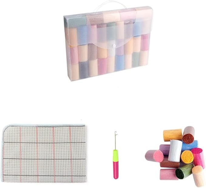 Latch Hook Kit for Adults & Kids- Bird Pattern 43x43cm, Complete DIY Cushion Making Craft Kits with Yarn & Canvas and Crochet Needle, Latch Hook Pillow Cover Adult Craft Kits Home Decor for Women