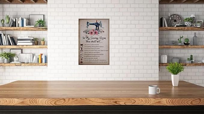 Vintage Metal Tin Sign Sewing Patterns Sewing Room Poster in My Sewing Room Thou Shalt Not Sewing Room Decor Indoor Outdoor Home Bar Coffee Kitchen Wall Decor 8x12 Inch
