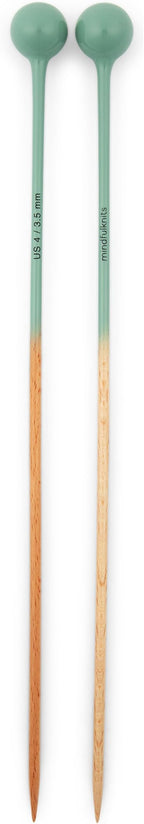 mindfulknits Premium Straight Single Pointed Beech Wood Knitting Needles – Size US 4, 3.5mm – 35cm Length – Straight Needle Set - Crafting & Knitting Supplies for Relaxation & Stress Relief (3.5mm)