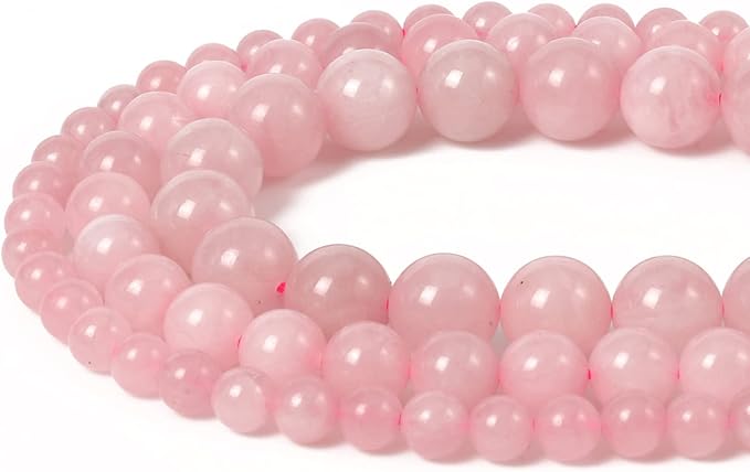 60pcs 6mm Natural Stone Beads Rose Quartz Beads Crystal Gemstone for Jewelry Making, DIY Bracelet Necklace