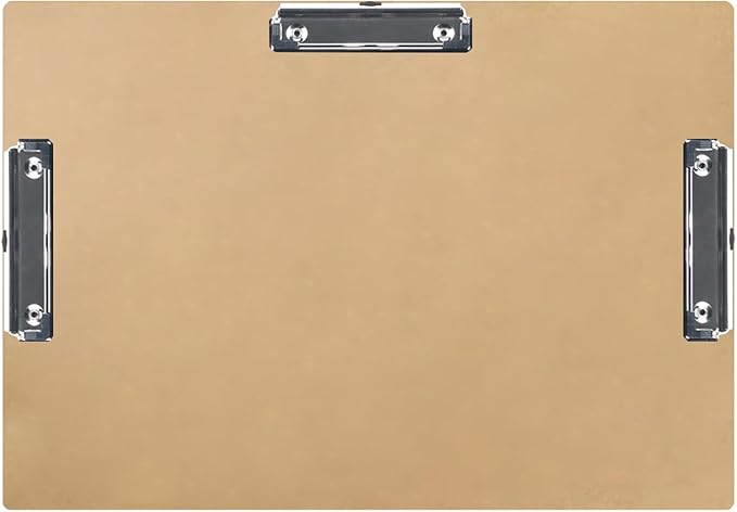 Acocony Drawing Board 18 x 24 Three Clip Drawing Boards for Artists Hardboard Art Clipboard Low Profile Clip MDF Pack of 1