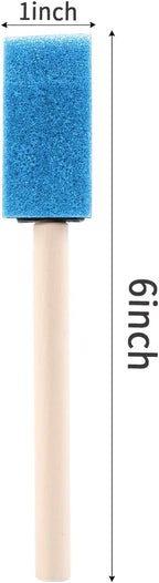 1" Foam Paint Brushes - 100 Pack, 1-Inch Painting Sponges - Premium Foam Brushes - Lightweight & Durable - Sponge Brush Ideal for Painting, Crafting, Acrylics, Stains, Varnishes (Blue)