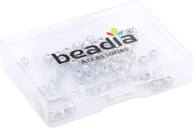 Platinum Plated Round Spacer Beads 5mm 60pcs for Jewelry Making Findings Non Tarnish