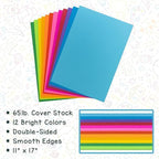 Hygloss White Cardstock - 11x17-Inch, 50 Sheets, 65 lb/ 176 gsm, Fade-Resistant, Acid-Free Color Card Stock Paper