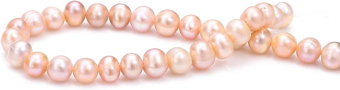 Natural Pearl Beads Potato 6-7mm Pink Freshwater Cultured Loose Gemstone Beads for DIY Jewelry Making 13.8''/Strand