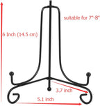 (2 pack)Iron Display Stand, Black Iron Easel Plate Display Photo Holder Stand, Displays Picture Frames, Cookbooks, Decorative Plates, Tablets and Art 6 Inch