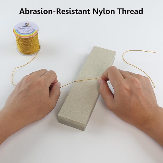 0.8mm Nylon String, Strong Bracelet String, Durable Nylon Cord for Jewelry Making, Bracelets, Beading, Necklaces, Rattail Braiding, Kumihimo, Wind Chimes, Blinds and Handicrafts