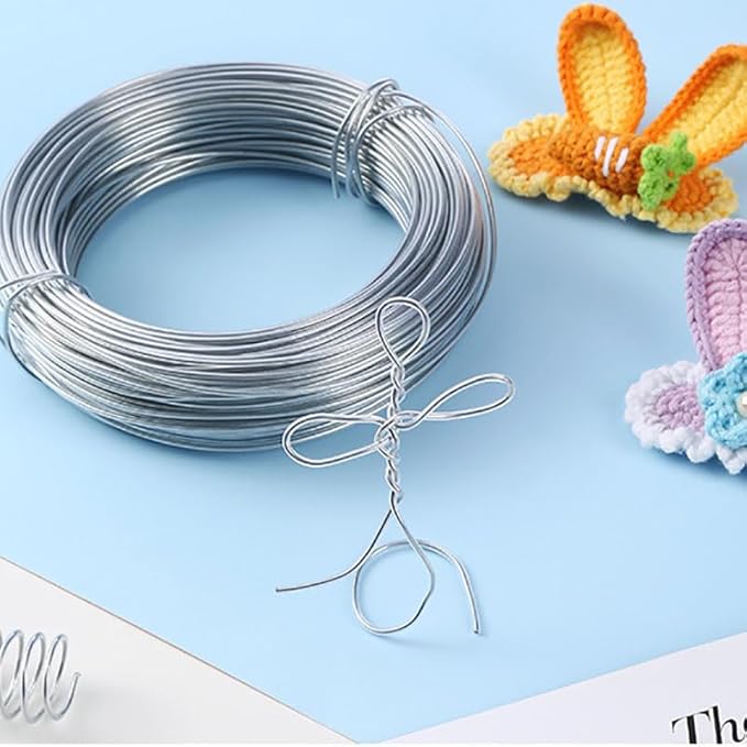 YEQIN 12 Gauge Aluminum Wire, 105 Feet 2mm Bendable Metal Craft Wire for Sculpting, Armature, Jewelry Making, Floral Making, Doll Making, Modelling, Crafting, Bonsai Training (Silver)