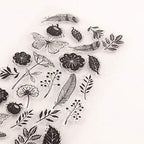 Flowers Leaf Background Clear Stamps with Sentiments, Dandelion Flowers Leaves Butterfly Clear Rubber Stamp for Holiday Card Making Decoration and DIY Scrapbooking Album DIY Crafts
