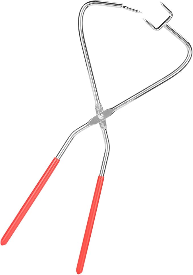 Kodrily Dipping Tongs Glazing Tools, 2Pcs Ceramic Glazing Tongs, Stainless Steel Sculpting Tongs with Rubber Handle, Pottery Clay Glaze Clamps Ceramic Glazing Tools for Kiln Clay