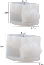 2 Pack Bear Silicone Molds for Candle Bear - Resin Casting Silicone Molds for Home Decor & Candle Making Wave Spiral Mold