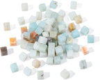 Natural Amazonite Square Stone Beads 4x4mm 85pcs Cube Loose Semi Gemstone Beads for Jewelry Making Design