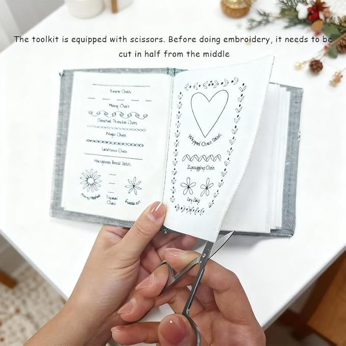 The Ultimate Embroidery Learning Book, DIY Embroidery Stitch Book Kit with Multiple Sewing Kit, 106 Pattern for DIY and Sew Enthusiast
