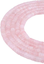 Natural Rose Quarts Crystal Spacer Beads Caps Loose Semi Gemstone for Beading Jewelry Making 6mmx3mm 38cm