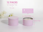 Candle Tins with Lids, 3 Wicks Candle Jars 14oz/420ml Candle Containers 12 Pack Seamless Bulk Candle Containers for Candle Making Supplies Wholesale Empty Candle Jars - Pink