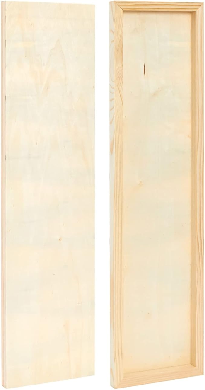Bright Creations Unfinished Wood Panels for Painting & Crafts - 6 x 23 in, 0.84 in Thick, 4-Pack - Deep Cradle Boards & Long Wood Canvas Blank Wooden Signs for Wall Decor