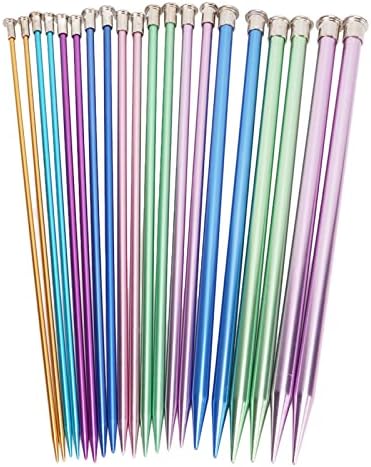 10 Pairs Knitting Needles Set Single Pointed Straight Sweater Knitting Needles Aluminum Knitting Needles in Various Sizes