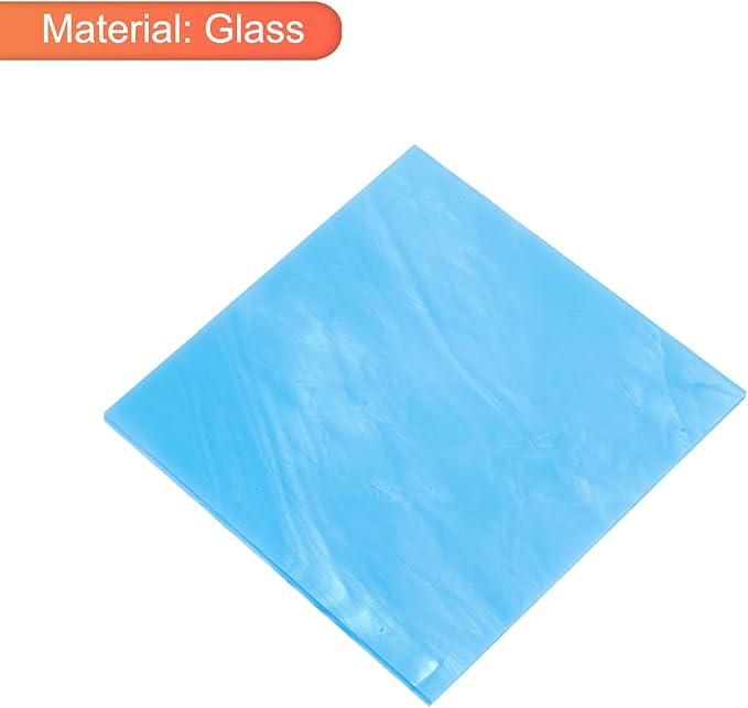 MECCANIXITY Stained Glass Sheet Mosaic Tile 3.9 Inch x 3.9 Inch Sapphire Blue Stained Glass Sheets for Crafts DIY, Art Project