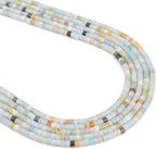 Natural Amazonite Spacer Beads Caps Flat Round Loose Beads for Beading Jewelry Making 3mmx2mm 38cm