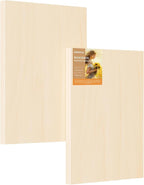 Wooden Art Panels for DIY Painting - Christmas Crafts & Home Décor | 12x16 Inch Canvas Wood Boards, Unfinished Wooden Canvas for Adults & Kids (2-Pack)