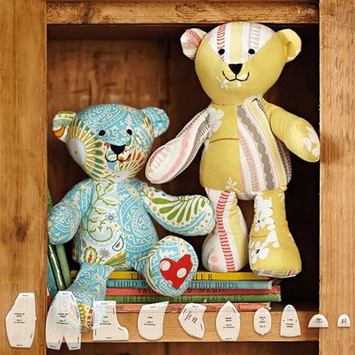 POCREATION Memory Bear Sewing Patterns Set DIY Adorable Dolls Templates with Acrylic Material, Easy and Enjoyable Quilting (L 15inch), POCREATIONdoh3vrtak1-11