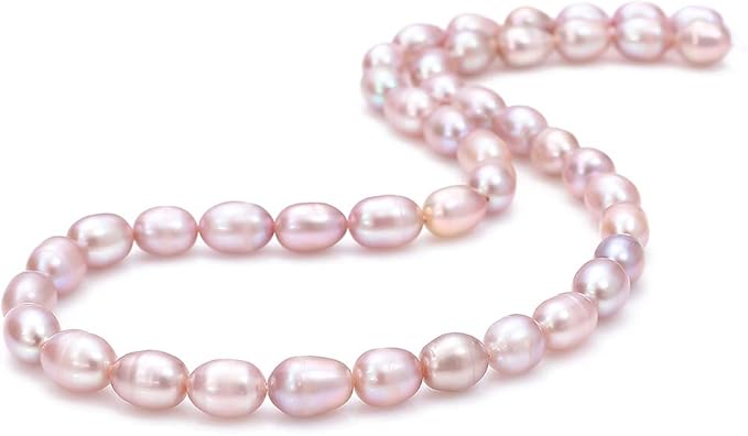 Natural Pearl Beads Rice 6-7mm Purple Freshwater Cultured Loose Gemstone Beads for DIY Jewelry Making 13.8''/Strand