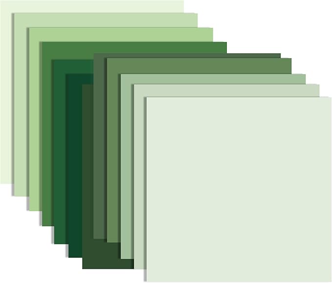 24 Sheets Sage Green Pattern Paper 12" x 12" Assorted Sage Green Scrapbook Paper Pad Double-Sided Gradient Colors Solid Core Patterned Decorative Craft Papers for Prints DIY Arts Crafts Making School