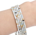 Natural Amazonite Spacer Beads Caps Flat Round Loose Beads for Beading Jewelry Making 3mmx2mm 38cm