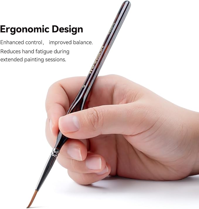 Transon 15pcs Miniature Paint Brushes for Fine Detail Painting, Model Painting, Acyrlic and Watercolor Art Painting