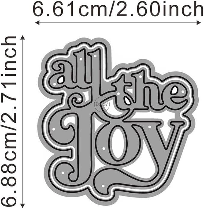 DzIxY Word All The Joy Metal Cutting Dies for Card Making Kit Embossing Paper Die Cuts Scrapbook Machine Stencils Storage Pockets Supplies