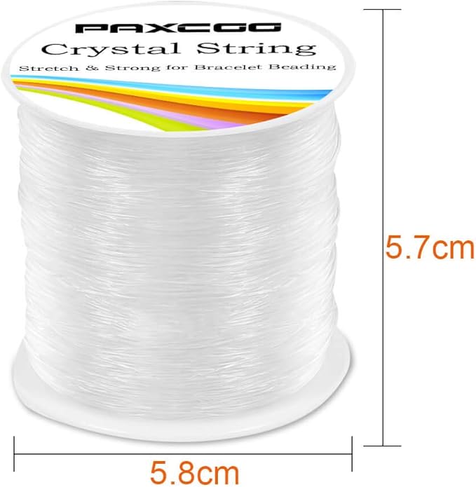 Paxcoo 0.8mm Elastic String, Stretchy Bracelet String Crystal String Bead Cord for Bracelet, Beading and Jewelry Making (120 m)