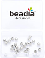 Platinum Plated Round Spacer Beads 6mm 30pcs for Jewelry Making Findings Non Tarnish