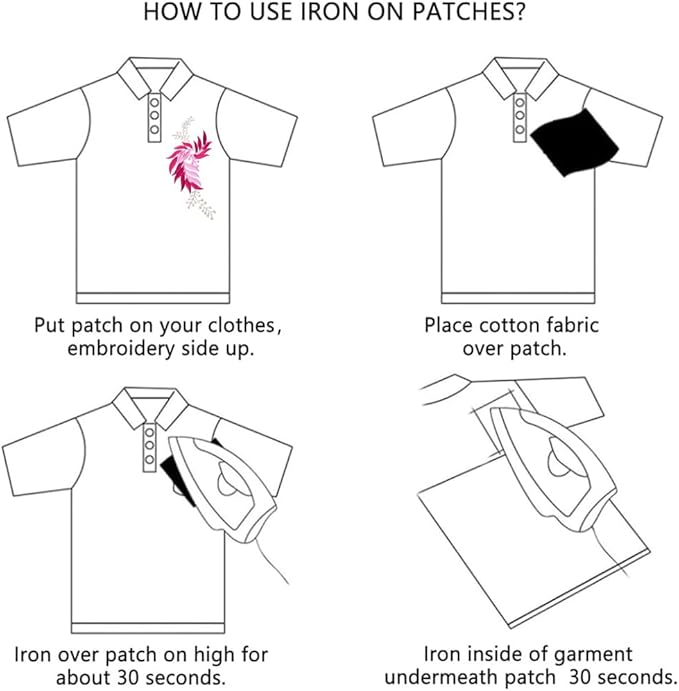 GORGECRAFT 4Pcs Long Patch Leaf Vine Iron on Applique 11 x 5.3 Inch Leaves Plants Decorative Embroidered Sew on Patches Appliques for Garment Curtain Pillow Jeans Clothing Embellishments Violet Red